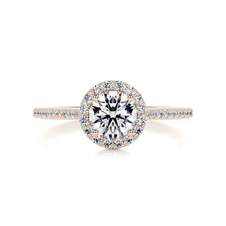 1.0 CT Round Halo CVD F/VS2 Diamond Engagement Ring - Barbara Maison 