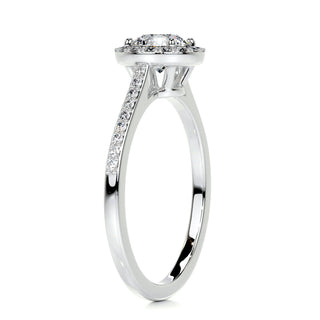 1.0 CT Round Halo CVD F/VS2 Diamond Engagement Ring - Barbara Maison 