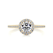 1.0 CT Round Halo CVD F/VS2 Diamond Engagement Ring - Barbara Maison 