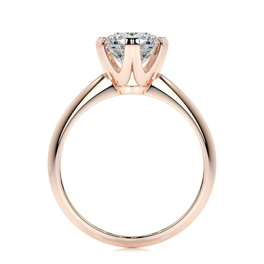 1.50 CT Round Solitaire CVD F/VS2 Diamond Engagement Ring - Barbara Maison 