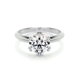 1.50 CT Round Solitaire CVD F/VS2 Diamond Engagement Ring - Barbara Maison 