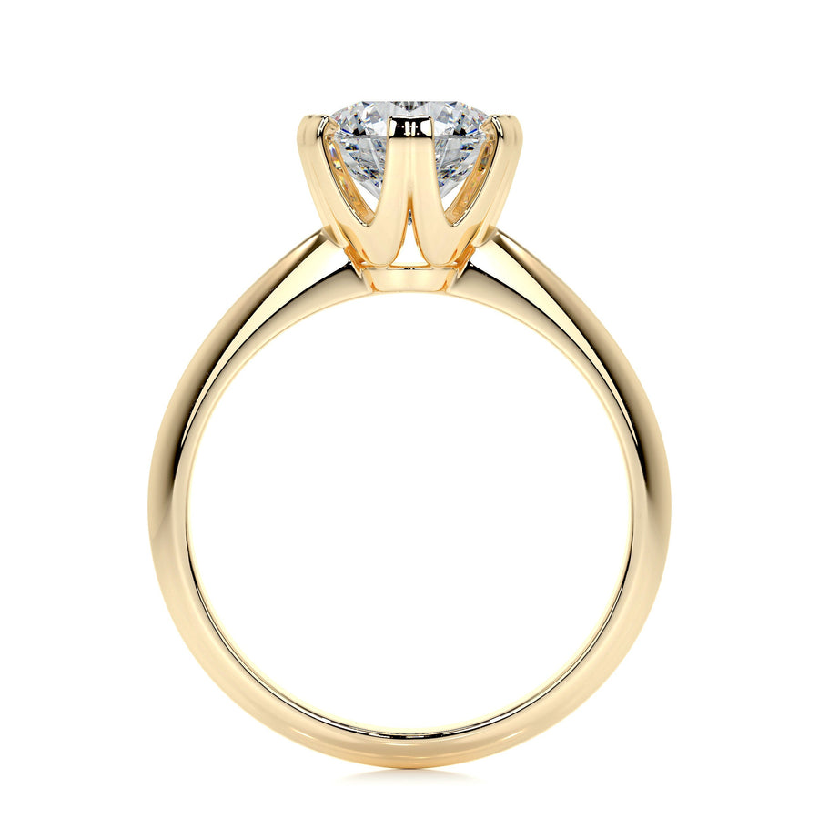 1.50 CT Round Solitaire CVD F/VS2 Diamond Engagement Ring - Barbara Maison 