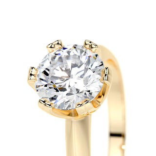 1.50 CT Round Solitaire CVD F/VS2 Diamond Engagement Ring - Barbara Maison 