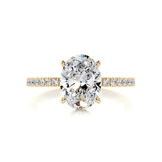 1.50 CT Oval Hidden Halo CVD D/VS2 Diamond Engagement Ring - Barbara Maison 