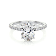 1.50 CT Oval Hidden Halo CVD D/VS2 Diamond Engagement Ring - Barbara Maison 