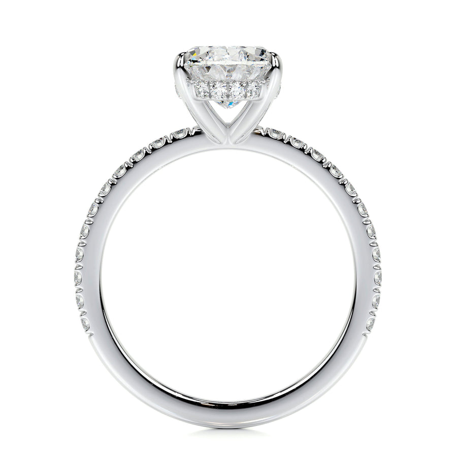 1.50 CT Oval Hidden Halo CVD D/VS2 Diamond Engagement Ring - Barbara Maison 