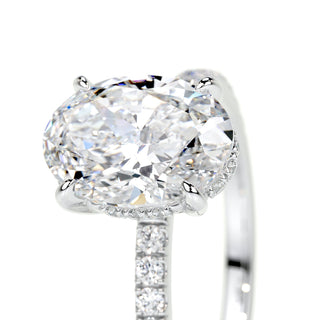 1.50 CT Oval Hidden Halo CVD D/VS2 Diamond Engagement Ring - Barbara Maison 