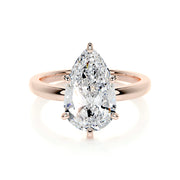 5.0 CT Pear Solitaire CVD F/VS2 Diamond Engagement Ring - Barbara Maison 