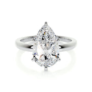5.0 CT Pear Solitaire CVD F/VS2 Diamond Engagement Ring - Barbara Maison 