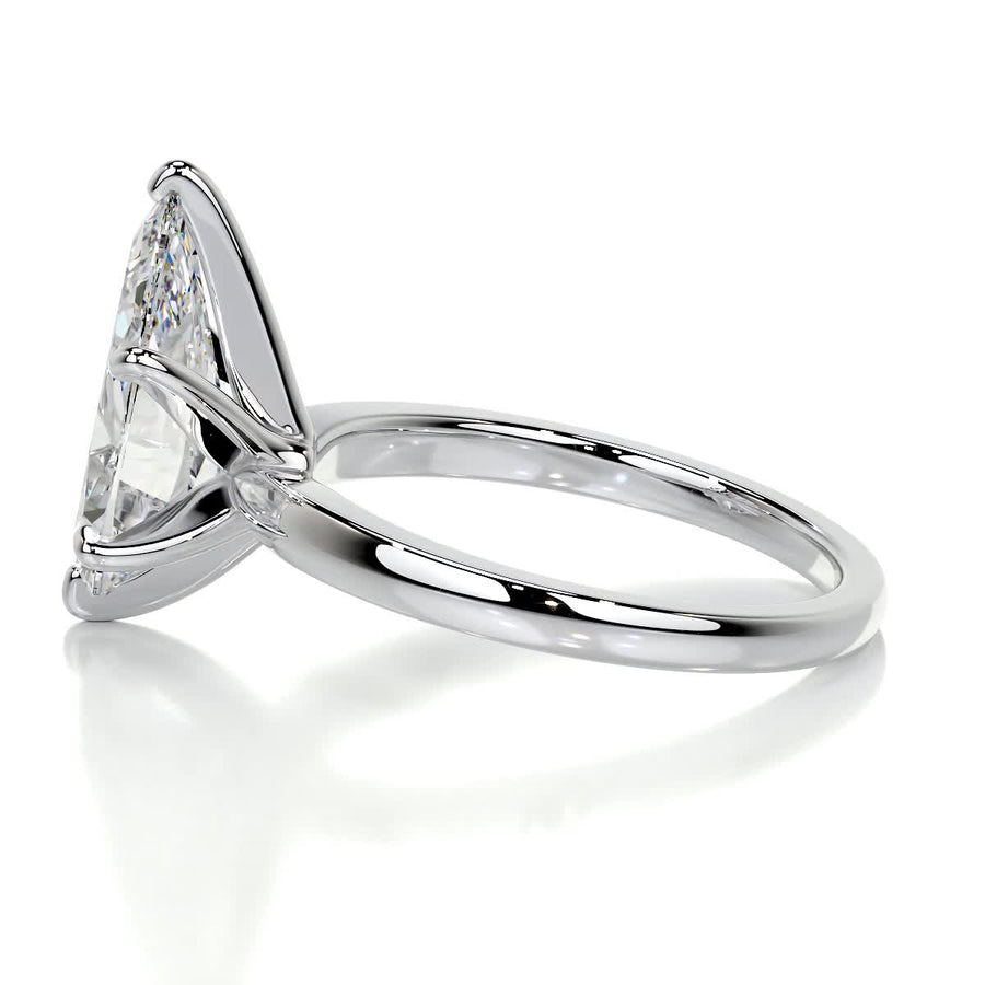 5.0 CT Pear Solitaire CVD F/VS2 Diamond Engagement Ring - Barbara Maison 