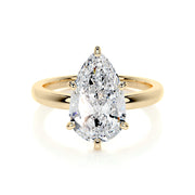 5.0 CT Pear Solitaire CVD F/VS2 Diamond Engagement Ring - Barbara Maison 