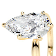 5.0 CT Pear Solitaire CVD F/VS2 Diamond Engagement Ring - Barbara Maison 