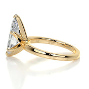 5.0 CT Pear Solitaire CVD F/VS2 Diamond Engagement Ring - Barbara Maison 