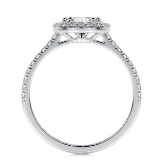 2.0 CT Pear Halo CVD F/VS2 Diamond Engagement Ring - Barbara Maison 