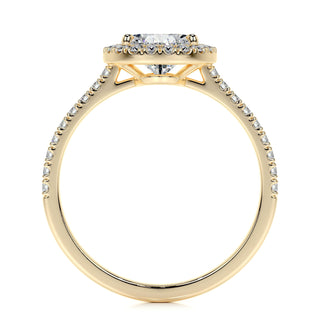 2.0 CT Pear Halo CVD F/VS2 Diamond Engagement Ring - Barbara Maison 