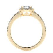 0.90 CT Oval Halo CVD H/SI1 Diamond Engagement Ring - Barbara Maison 