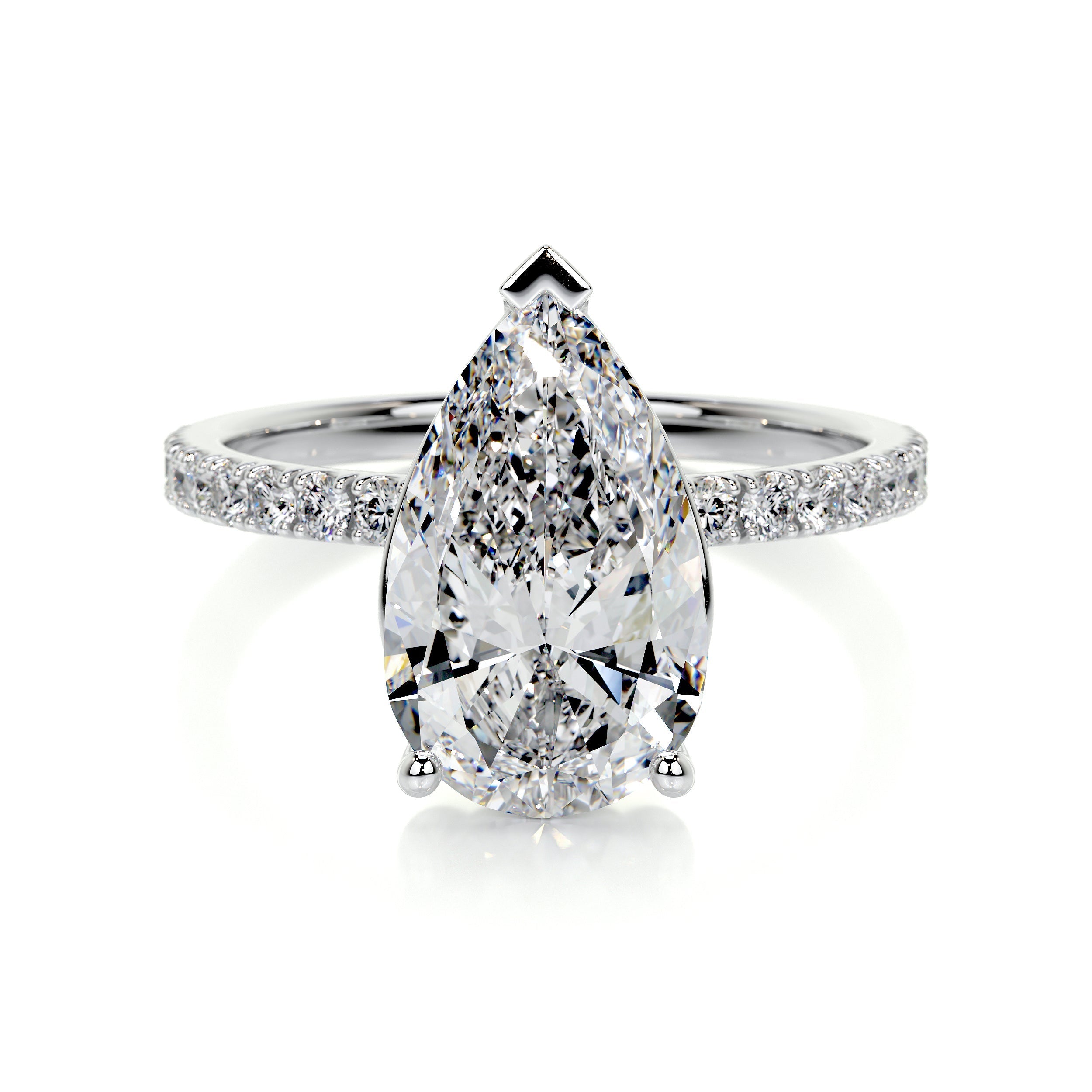 5.0 CT Pear Solitaire CVD F/VS2 Diamond Engagement Ring - Barbara Maison 