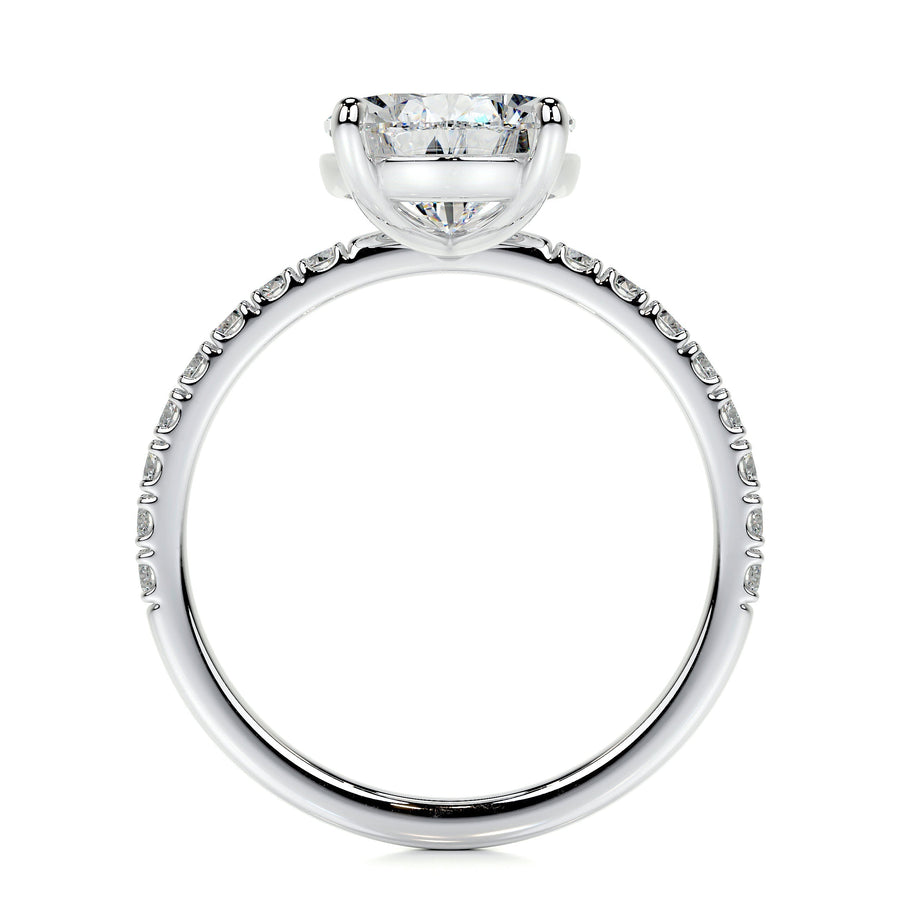 5.0 CT Pear Solitaire CVD F/VS2 Diamond Engagement Ring - Barbara Maison 
