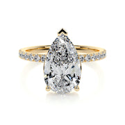 5.0 CT Pear Solitaire CVD F/VS2 Diamond Engagement Ring - Barbara Maison 