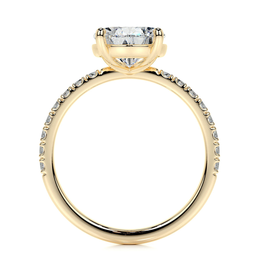5.0 CT Pear Solitaire CVD F/VS2 Diamond Engagement Ring - Barbara Maison 