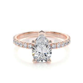 1.50 CT Pear Solitaire CVD G/VS2 Diamond Engagement Ring - Barbara Maison 