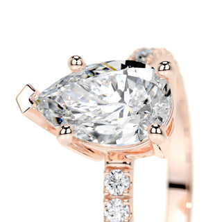 1.50 CT Pear Solitaire CVD G/VS2 Diamond Engagement Ring - Barbara Maison 