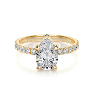 1.50 CT Pear Solitaire CVD E/VS2 Diamond Engagement Ring - Barbara Maison 