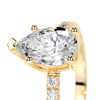 1.50 CT Pear Solitaire CVD E/VS2 Diamond Engagement Ring - Barbara Maison 