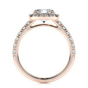 1.50 CT Round Halo CVD D/VS1 Diamond Engagement Ring - Barbara Maison 