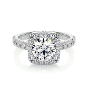 1.50 CT Round Halo CVD D/VS1 Diamond Engagement Ring - Barbara Maison 