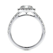 1.50 CT Round Halo CVD D/VS1 Diamond Engagement Ring - Barbara Maison 