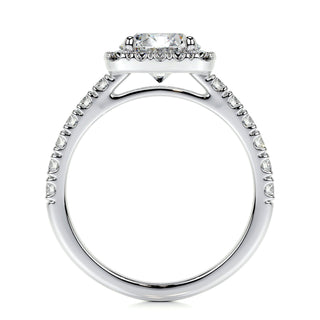 1.50 CT Round Halo CVD D/VS1 Diamond Engagement Ring - Barbara Maison 