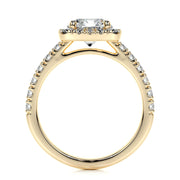1.50 CT Round Halo CVD D/VS1 Diamond Engagement Ring - Barbara Maison 