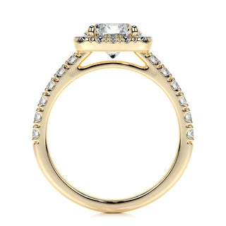 1.50 CT Round Halo CVD D/VS1 Diamond Engagement Ring - Barbara Maison 