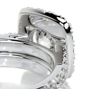 1.50 CT Round Halo CVD F/VS Diamond Bridal Ring Set - Barbara Maison 