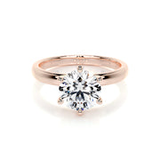 2.0 CT Round Solitaire CVD E/VS2 Diamond Engagement Ring - Barbara Maison 