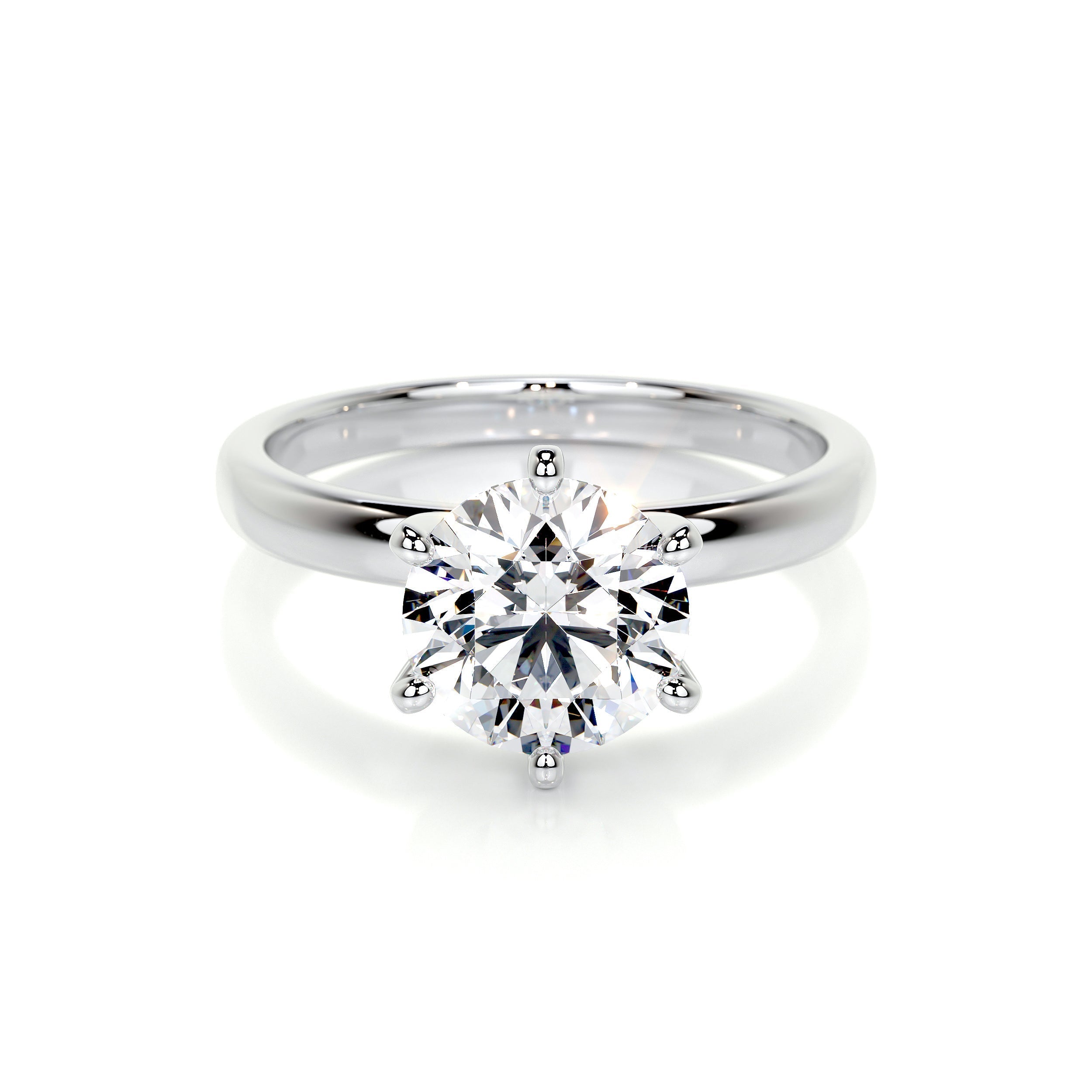 2.0 CT Round Solitaire CVD E/VS2 Diamond Engagement Ring - Barbara Maison 
