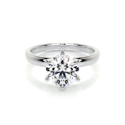 2.0 CT Round Solitaire CVD E/VS2 Diamond Engagement Ring - Barbara Maison 