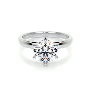 2.0 CT Round Solitaire CVD E/VS2 Diamond Engagement Ring - Barbara Maison 