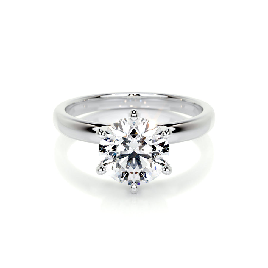 2.0 CT Round Solitaire CVD E/VS2 Diamond Engagement Ring - Barbara Maison 