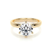 2.0 CT Round Solitaire CVD E/VS2 Diamond Engagement Ring - Barbara Maison 