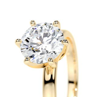 2.0 CT Round Solitaire CVD E/VS2 Diamond Engagement Ring - Barbara Maison 