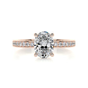 1.0 CT Oval Solitaire CVD F/SI1 Diamond Engagement Ring - Barbara Maison 