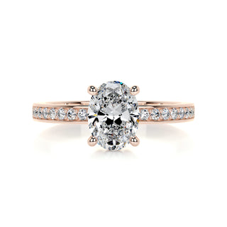 1.0 CT Oval Solitaire CVD F/SI1 Diamond Engagement Ring - Barbara Maison 