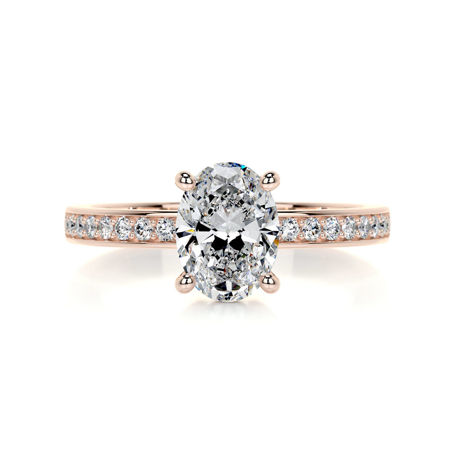 1.0 CT Oval Solitaire CVD F/SI1 Diamond Engagement Ring - Barbara Maison 