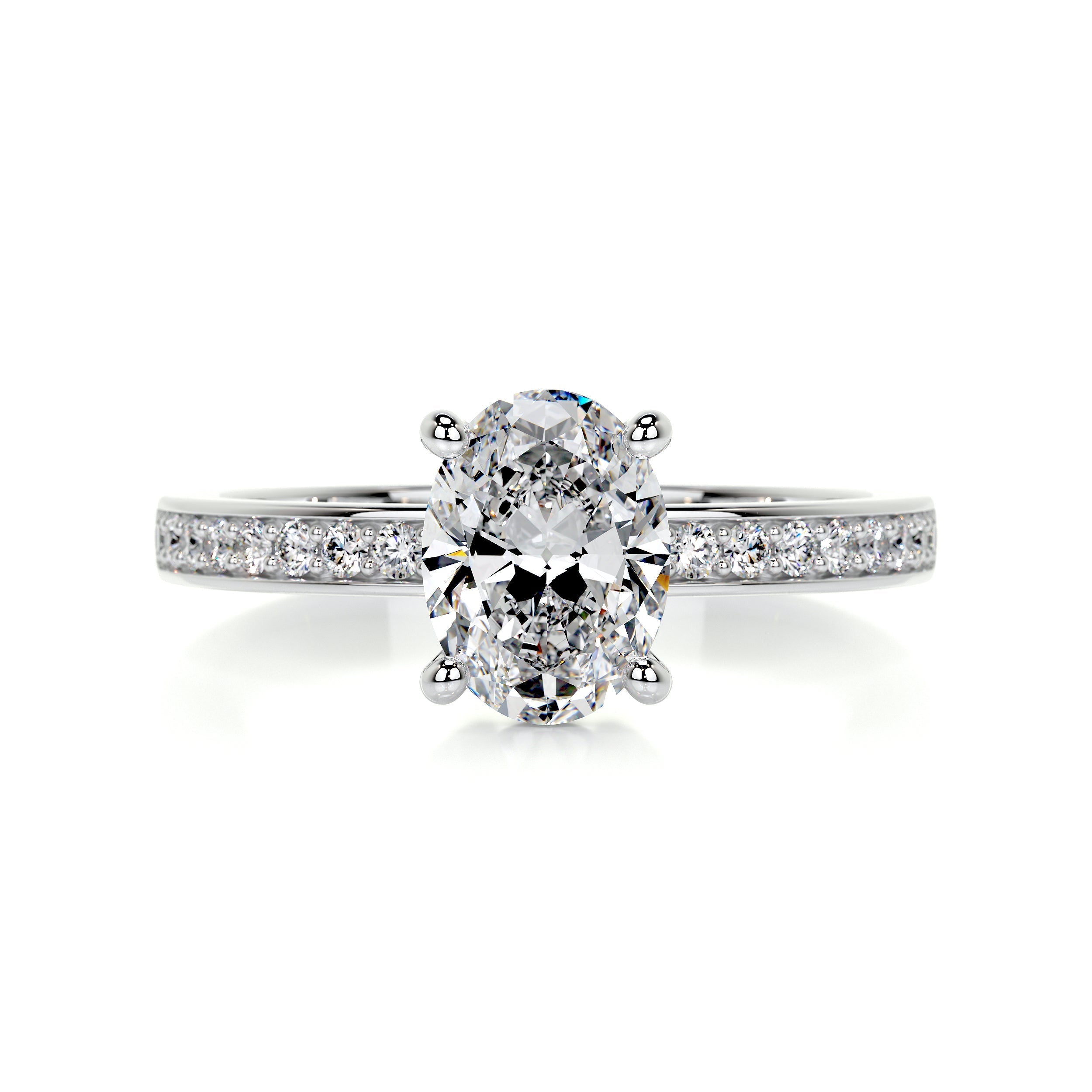 1.0 CT Oval Solitaire CVD F/SI1 Diamond Engagement Ring - Barbara Maison 
