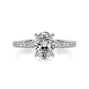 1.0 CT Oval Solitaire CVD F/SI1 Diamond Engagement Ring - Barbara Maison 