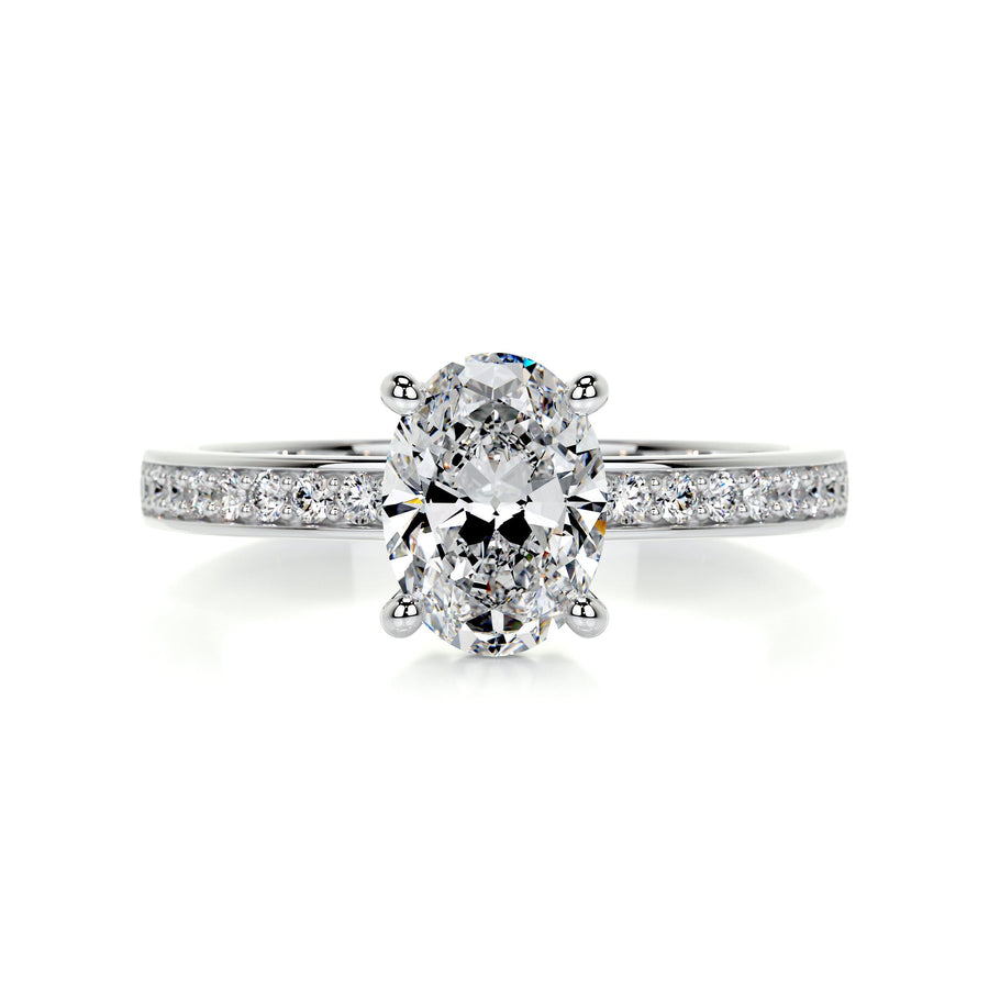 1.0 CT Oval Solitaire CVD F/SI1 Diamond Engagement Ring - Barbara Maison 