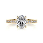 1.0 CT Oval Solitaire CVD F/SI1 Diamond Engagement Ring - Barbara Maison 