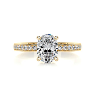 1.0 CT Oval Solitaire CVD F/SI1 Diamond Engagement Ring - Barbara Maison 